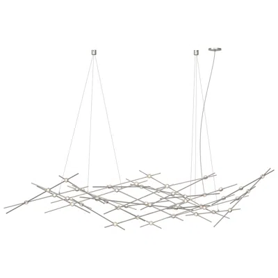 Sonneman Ursa Major Led Chandelier Satin Nickel Clear Faceted Lens 3000/240" Cable