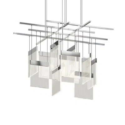 Sonneman V Panels 11 - Light Led Unique/statement Chandelier In Polished Chrome