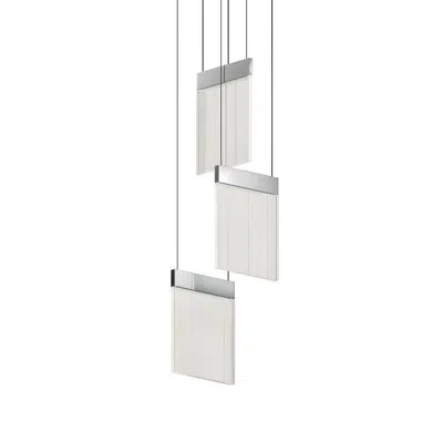 Sonneman V Panels 3 - Light Led Unique/statement Pendant In Polished Chrome