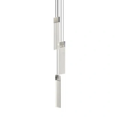 Sonneman V Panels 3 - Light Led Unique/statement Thin Pendant In Polished Chrome