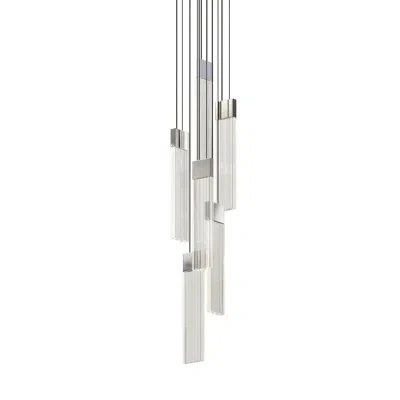 Sonneman V Panels 6 - Light Led Unique/statement Pendant In Polished Chrome