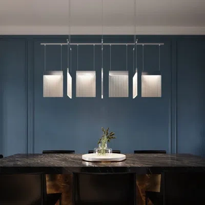 Sonneman V Panels 7 - Light Led Unique/statement Pendant In Polished Chrome