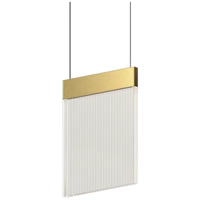 Sonneman V Panels 8.75" Wide Brass Pendant
