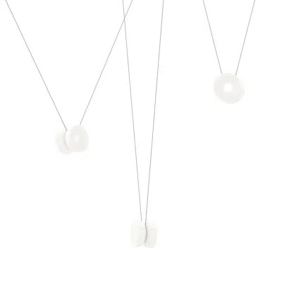 Sonneman Yo-yo 3-luminaire Pendant Light In White Glass