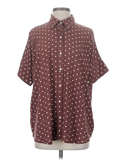 Pre-owned Sonnet James Short Sleeve Button Down Shirt In Brown