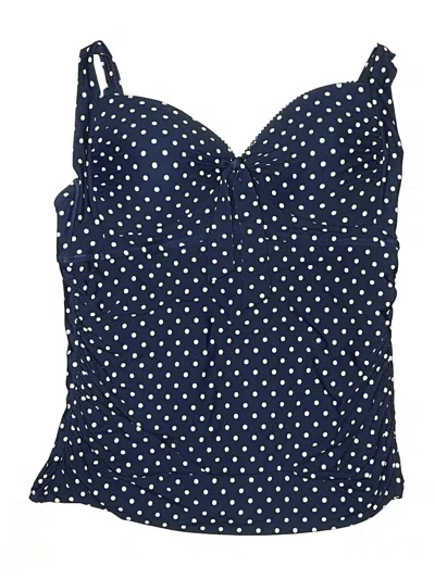 Pre-owned Sonnet Shores Swimsuit Top Blue Polka Dots Pattern Swimwear