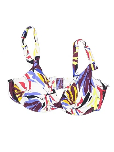 Pre-owned Sonnet Shores Swimsuit Top Burgundy Print Pattern Swimwear