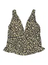 Sonnet Shores Swimsuit Top Tan Animal Print Pattern Swimwear In Brown
