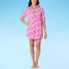 Sonnet Shores Womens Dress Swimsuit Cover-up In Pink