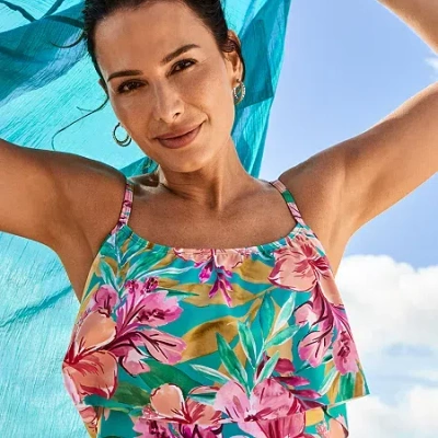 Sonnet Shores Womens Dress Swimsuit Cover-up In Green