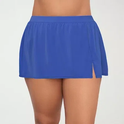 Sonnet Shores Womens Plus Swim Skirt In Blue