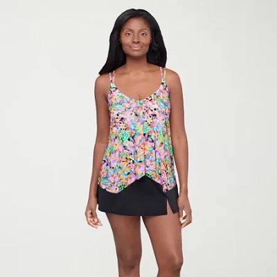 Sonnet Shores Womens Tankini Swimsuit Top In Multi