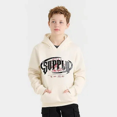 Sonneti Supply And Demand Kids' Chrome Pullover Hoodie In Off White