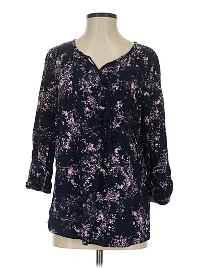 Pre-owned Sonoma Goods For Life 3/4 Sleeve Blouse In Black