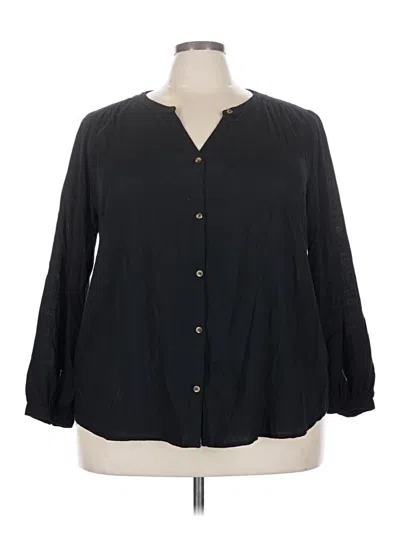 Pre-owned Sonoma Goods For Life 3/4 Sleeve Blouse In Black