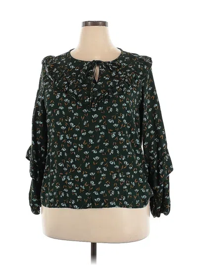 Pre-owned Sonoma Goods For Life 3/4 Sleeve Blouse In Blue