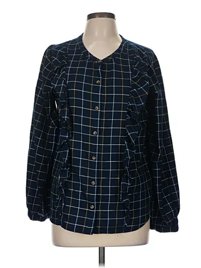Pre-owned Sonoma Goods For Life 3/4 Sleeve Blouse In Blue