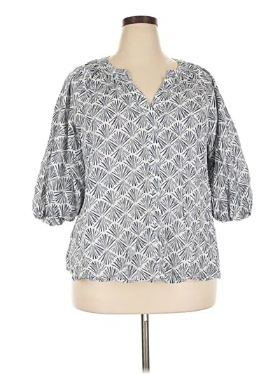 Pre-owned Sonoma Goods For Life 3/4 Sleeve Blouse In Blue