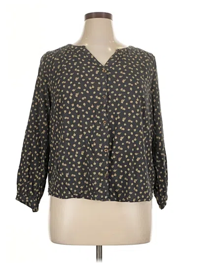 Pre-owned Sonoma Goods For Life 3/4 Sleeve Blouse In Brown