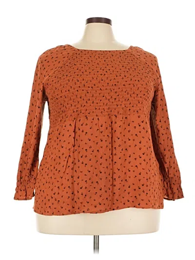 Pre-owned Sonoma Goods For Life 3/4 Sleeve Blouse In Orange