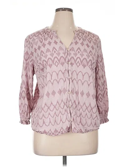 Pre-owned Sonoma Goods For Life 3/4 Sleeve Blouse In Pink