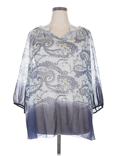 Pre-owned Sonoma Goods For Life 3/4 Sleeve Blouse In Silver