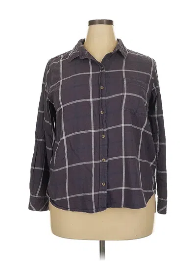 Pre-owned Sonoma Goods For Life 3/4 Sleeve Button Down Shirt In Gray