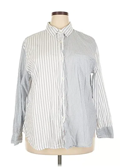Pre-owned Sonoma Goods For Life 3/4 Sleeve Button Down Shirt In Gray