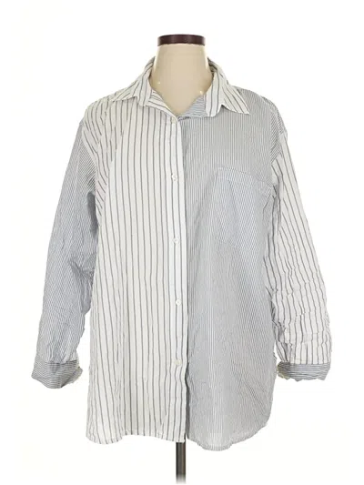 Pre-owned Sonoma Goods For Life 3/4 Sleeve Button Down Shirt In Silver