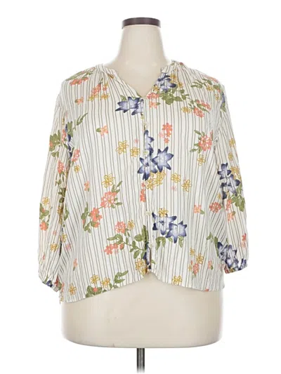 Sonoma Goods For Life 3/4 Sleeve Button Down Shirt In White