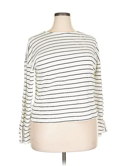 Pre-owned Sonoma Goods For Life 3/4 Sleeve T-shirt In White