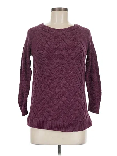 Pre-owned Sonoma Goods For Life 3/4 Sleeve Top Burgundy Crew Neck Tops