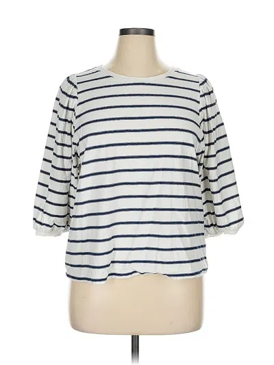 Pre-owned Sonoma Goods For Life 3/4 Sleeve Top White Boatneck Tops