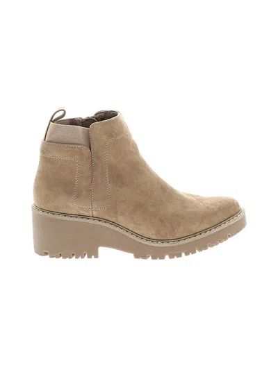 Pre-owned Sonoma Goods For Life Ankle Boots In Tan