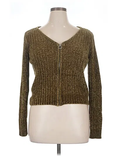 Pre-owned Sonoma Goods For Life Cardigan Sweater In Gold