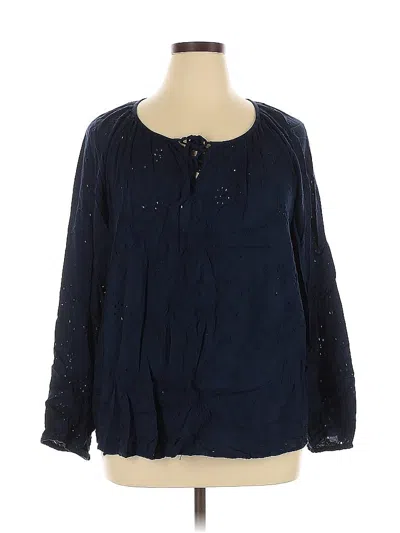 Pre-owned Sonoma Goods For Life Long Sleeve Blouse In Blue