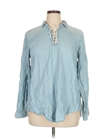 Pre-owned Sonoma Goods For Life Long Sleeve Blouse In Blue