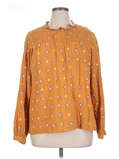 Pre-owned Sonoma Goods For Life Long Sleeve Blouse In Brown