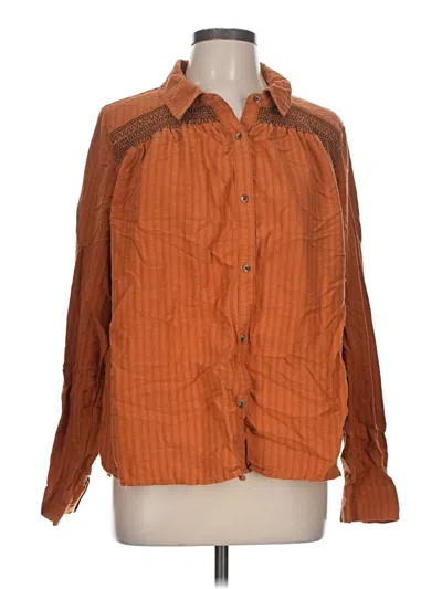Pre-owned Sonoma Goods For Life Long Sleeve Blouse In Brown