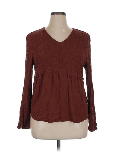 Pre-owned Sonoma Goods For Life Long Sleeve Blouse In Burgundy