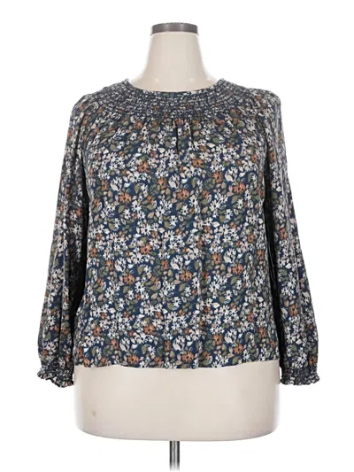 Pre-owned Sonoma Goods For Life Long Sleeve Blouse In Gray