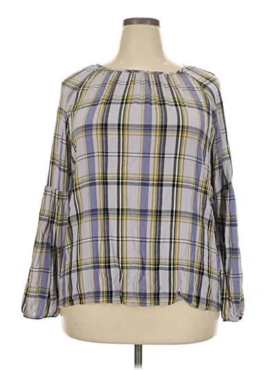 Pre-owned Sonoma Goods For Life Long Sleeve Blouse In Gray