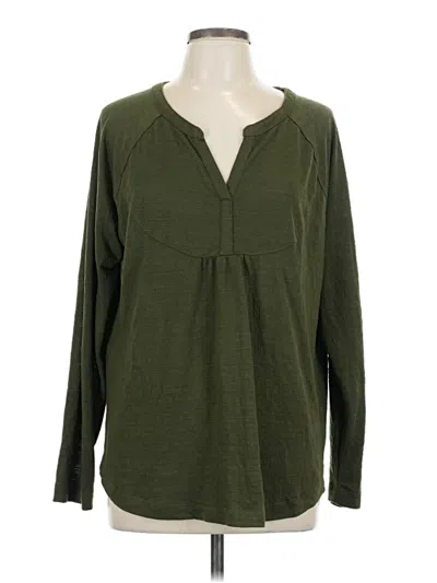 Pre-owned Sonoma Goods For Life Long Sleeve Blouse In Green