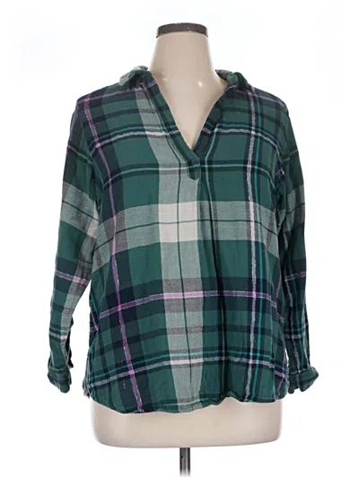 Pre-owned Sonoma Goods For Life Long Sleeve Blouse In Green