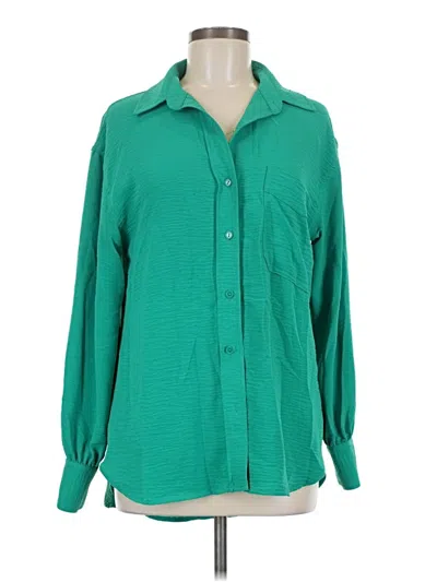Pre-owned Sonoma Goods For Life Long Sleeve Blouse In Green