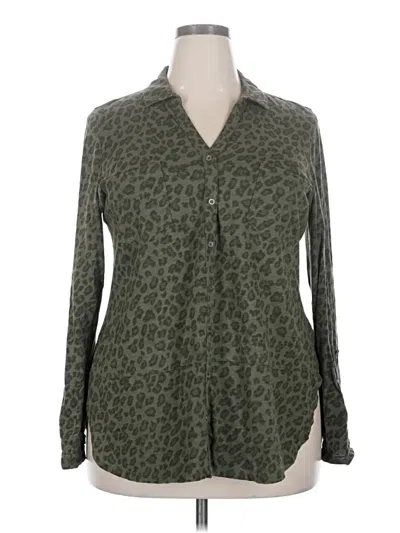 Pre-owned Sonoma Goods For Life Long Sleeve Blouse In Green