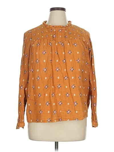 Pre-owned Sonoma Goods For Life Long Sleeve Blouse In Orange