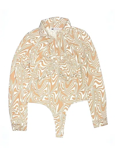 Pre-owned Sonoma Goods For Life Long Sleeve Blouse In Orange