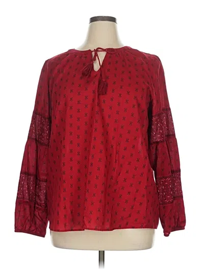 Pre-owned Sonoma Goods For Life Long Sleeve Blouse In Red