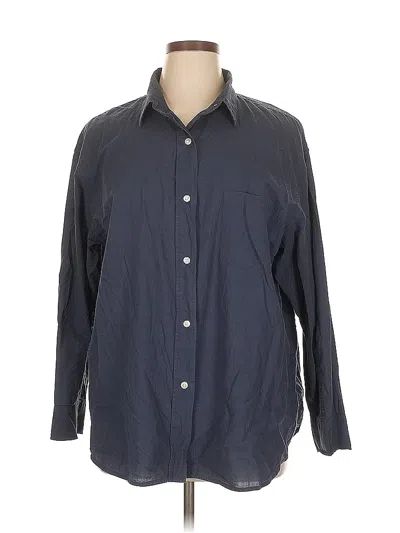 Pre-owned Sonoma Goods For Life Long Sleeve Button Down Shirt In Blue